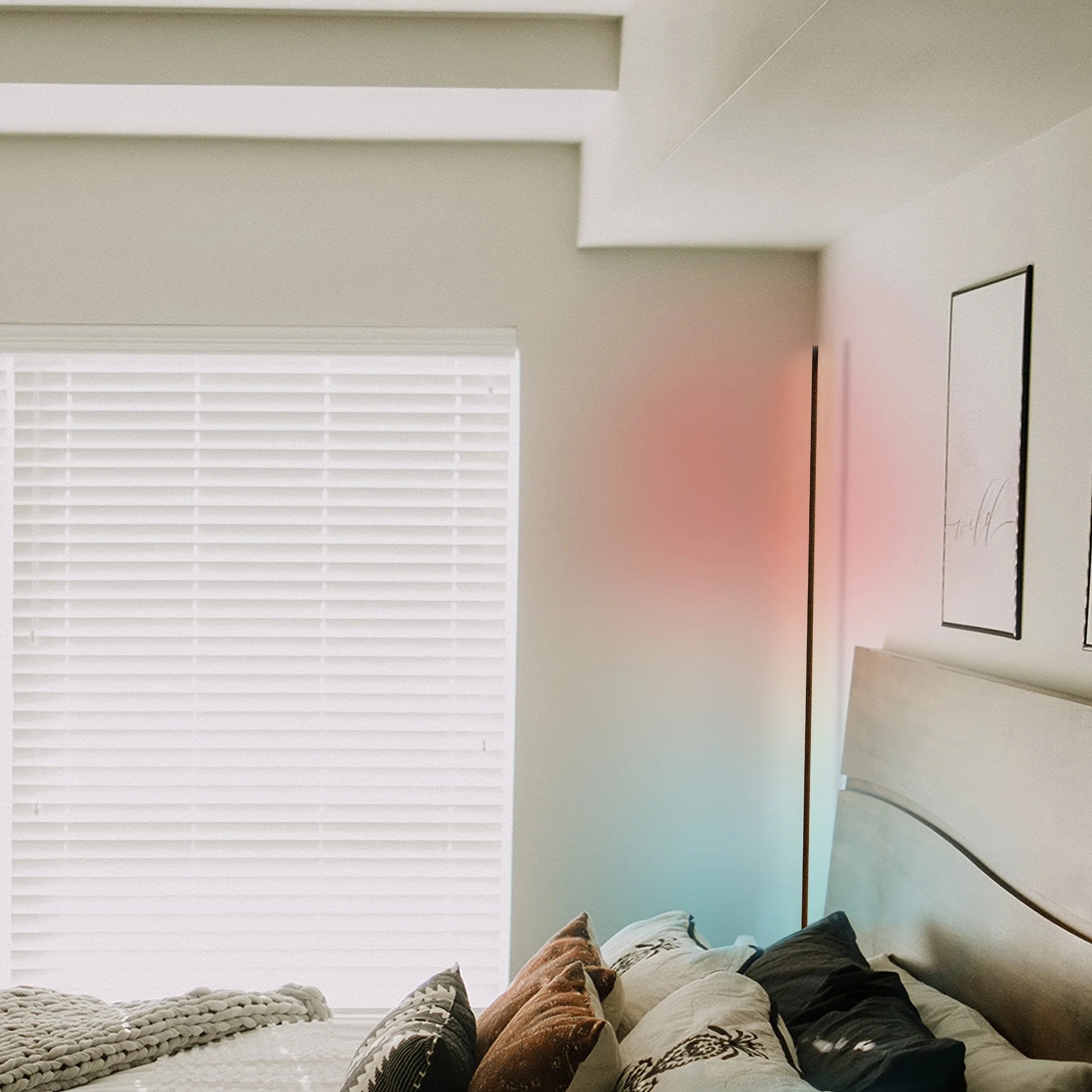 Bedroom with a bed and window blinds