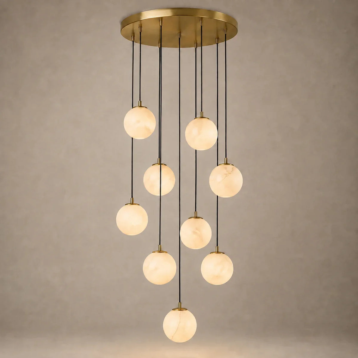 Solen Cascade Chandelier styled in a modern dining space