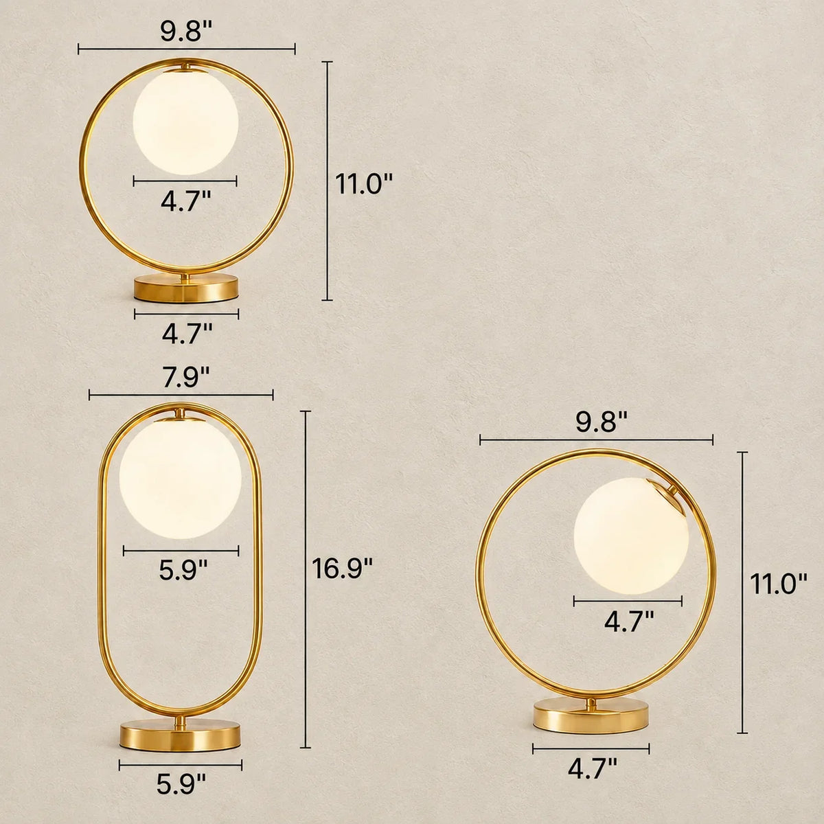 Soren Table Lamp detail showing brass base and warm ambient glow
